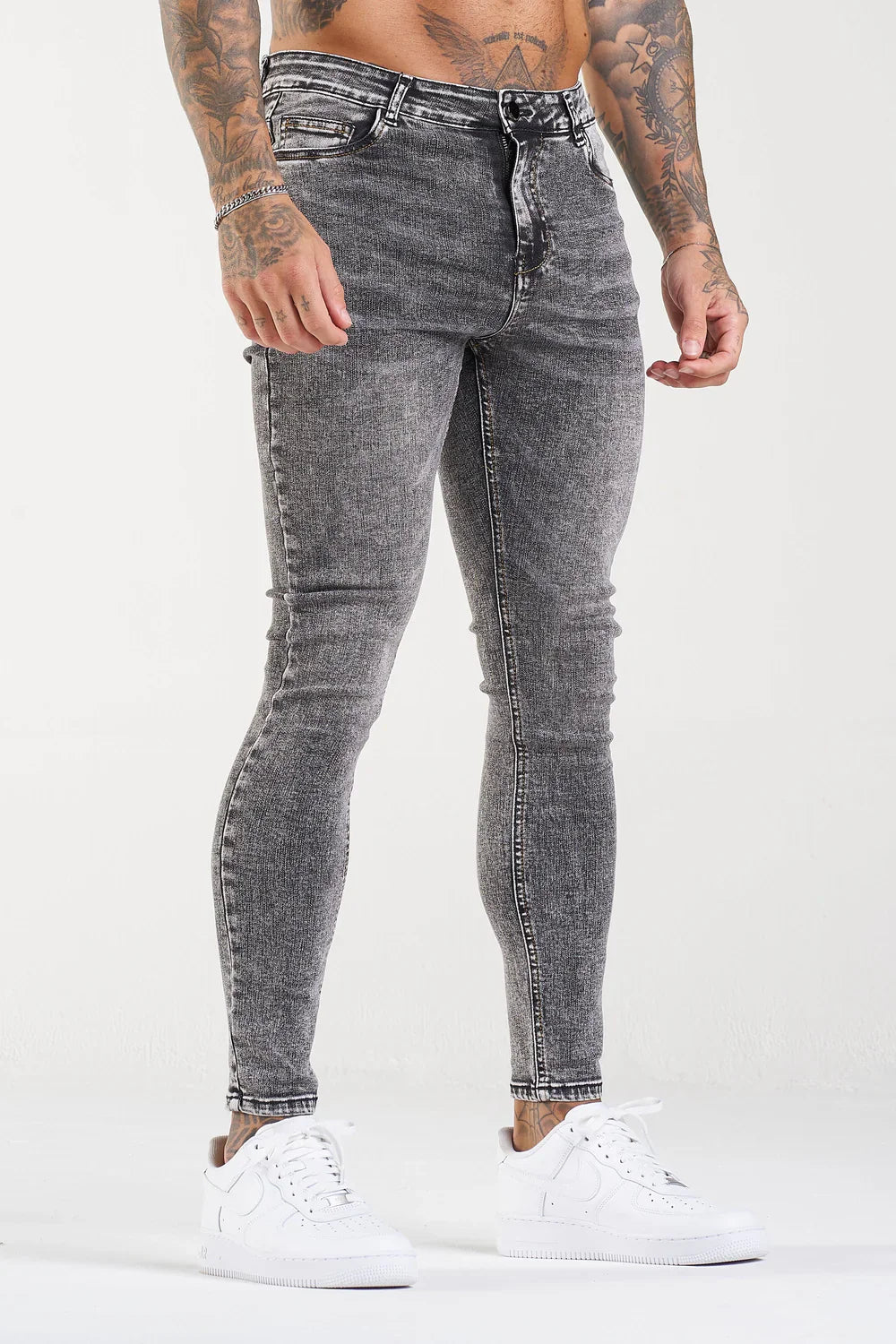 Calça Jeans Slim Fit Masculina Cinza Piori