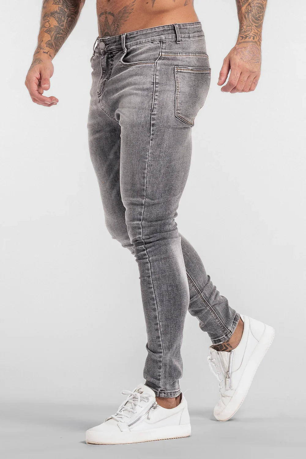 Calça Jeans Slim Fit Masculina Cinza Piori