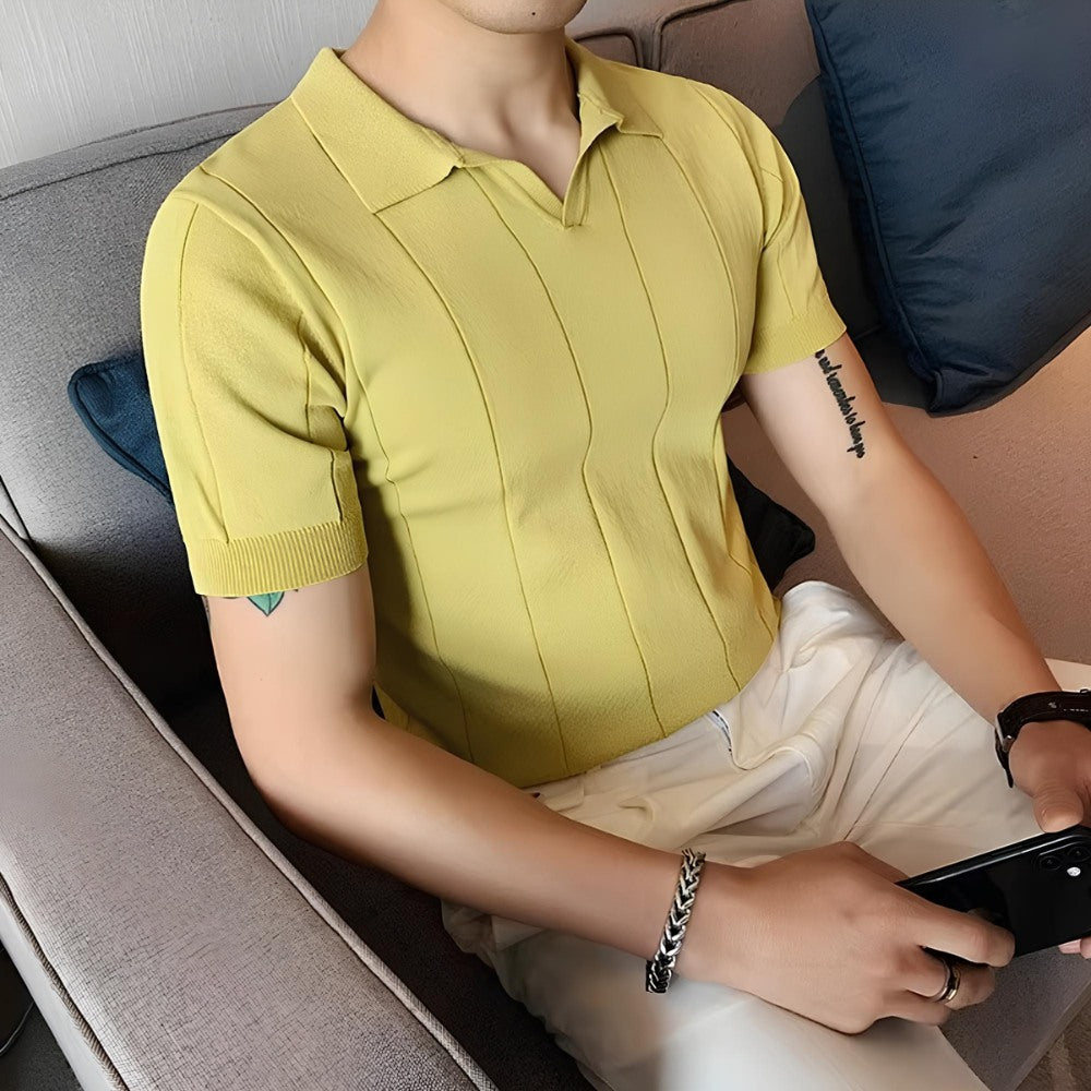 Camisa Polo Masculina Gola V Slim Fit Cavendish
