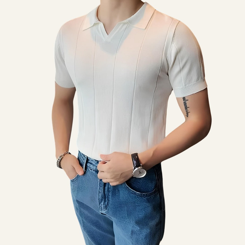 Camisa Polo Masculina Gola V Slim Fit Cavendish