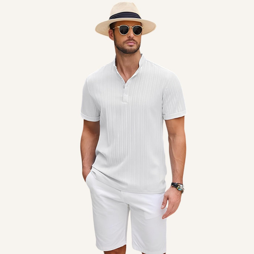 Camisa de Linho Listrada Old Money Richelieu