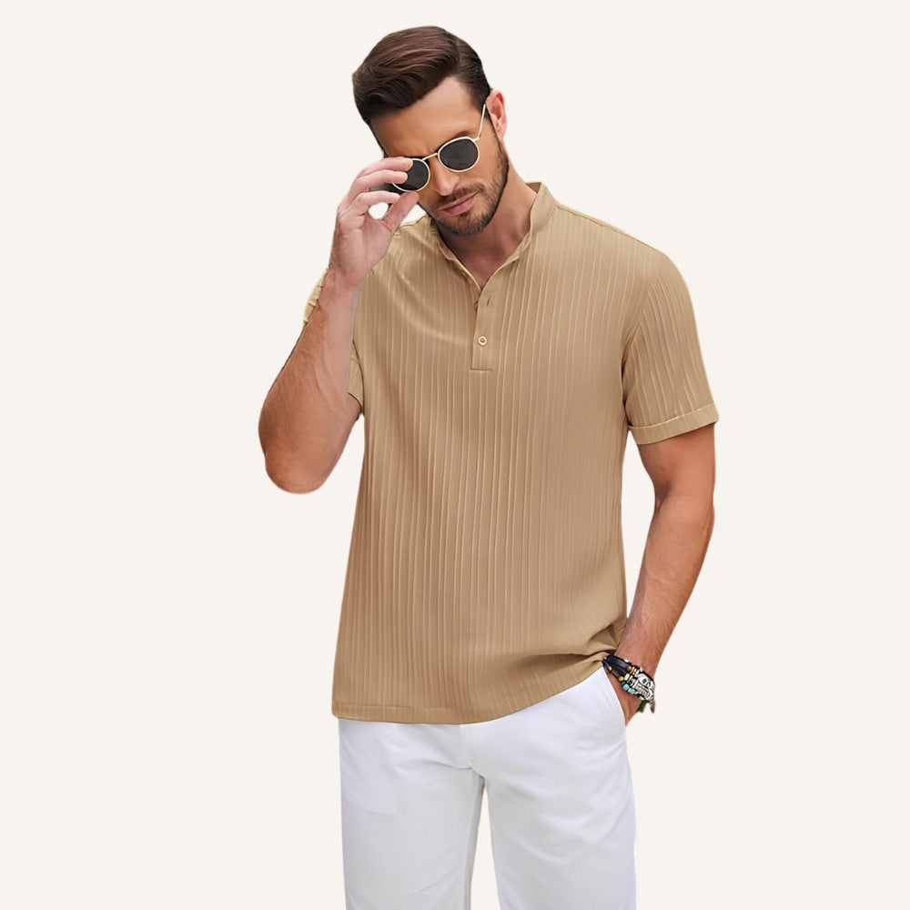 Camisa de Linho Listrada Old Money Richelieu
