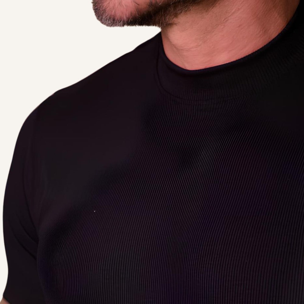 Camiseta Canelada Masculina Gola Alta Clarence
