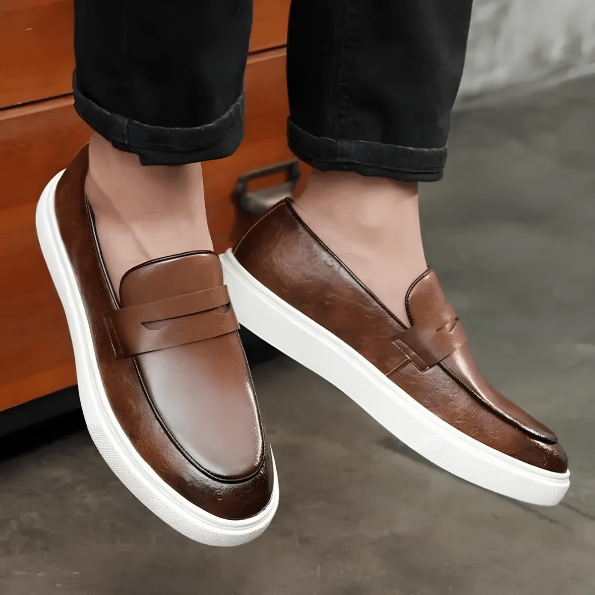 Mocassim de Couro Italiano Masculino Miliani