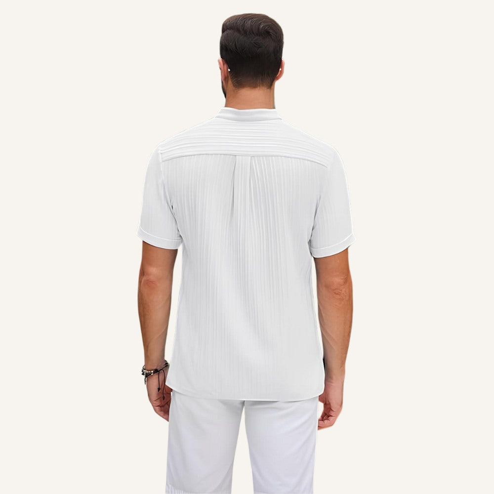 Camisa de Linho Listrada Old Money Richelieu