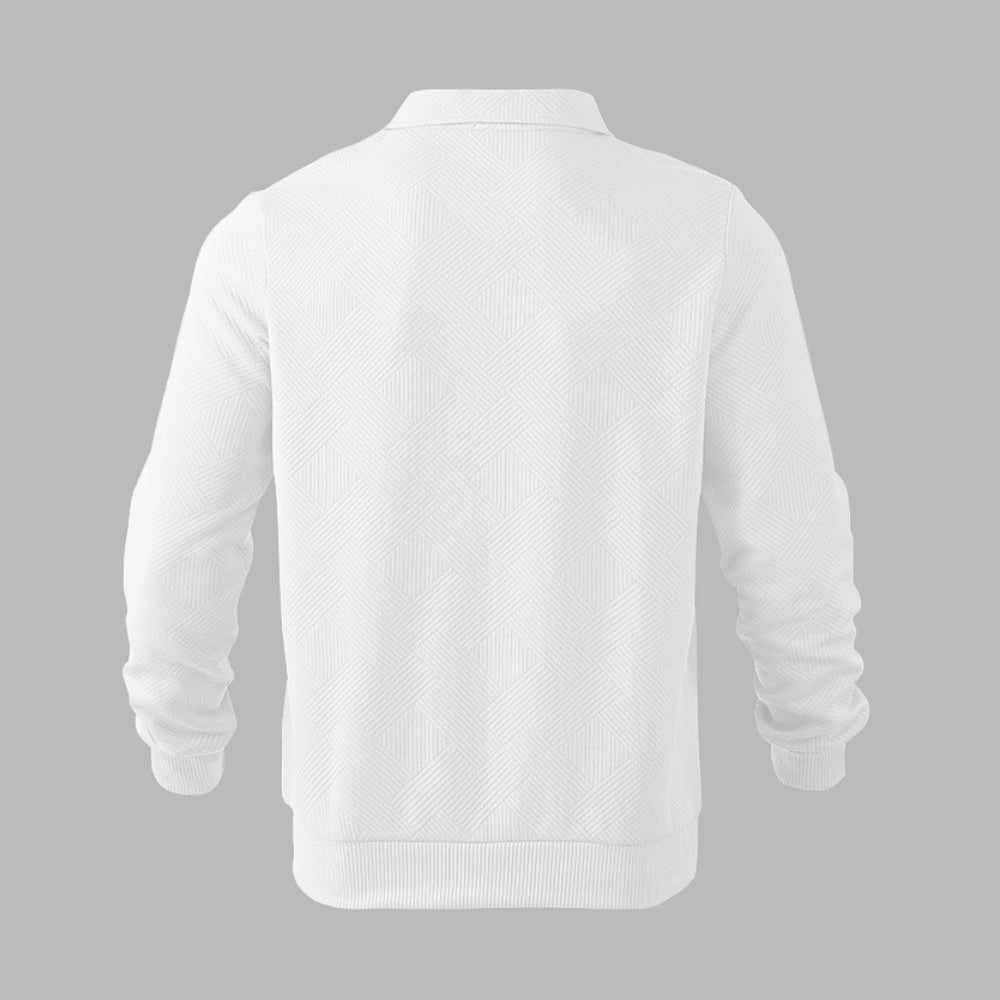 Suéter Pulôver Masculino Jacquard com Zíper