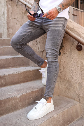 Calça Jeans Slim Fit Masculina Cinza Piori