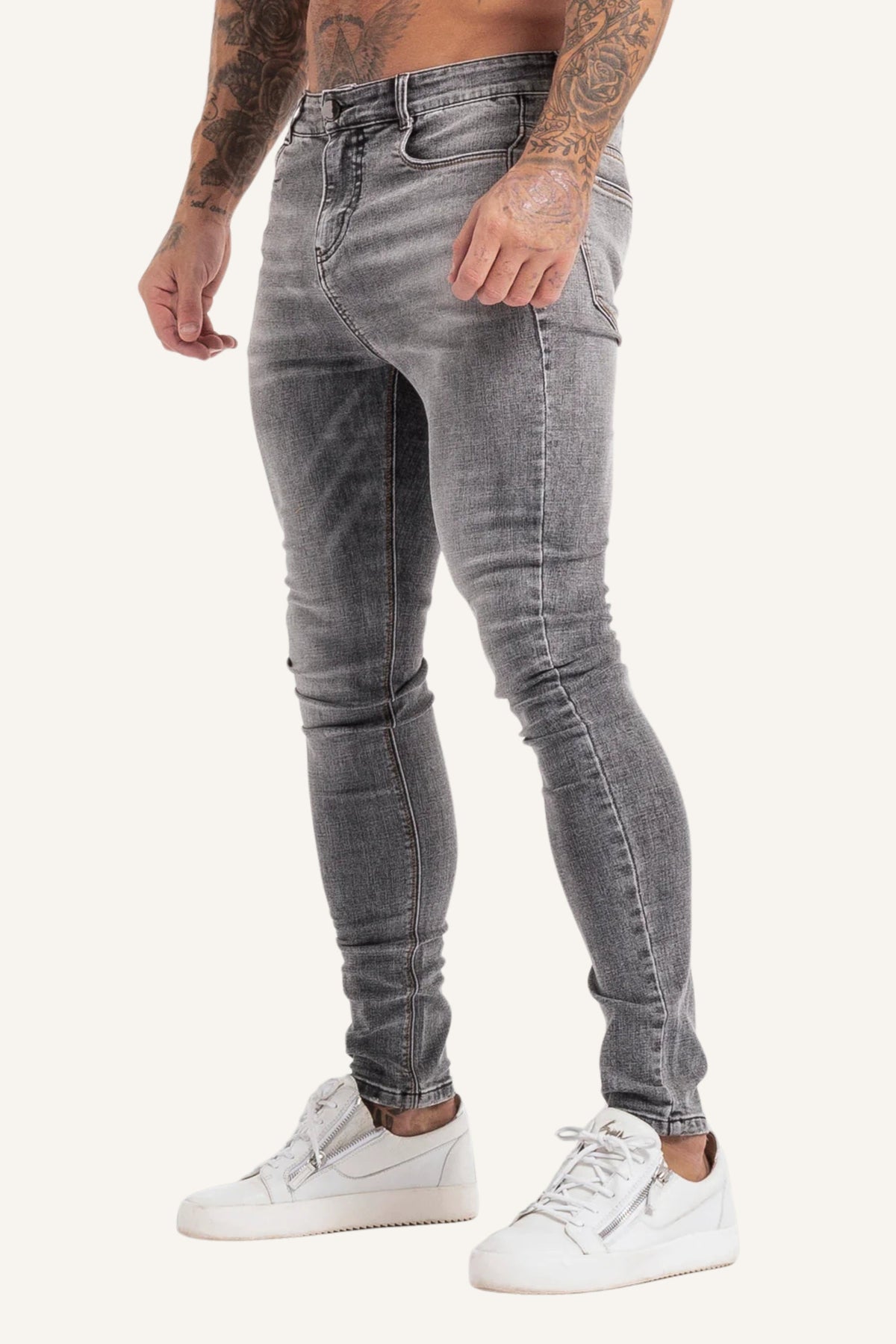 Calça Jeans Slim Fit Masculina Cinza Piori