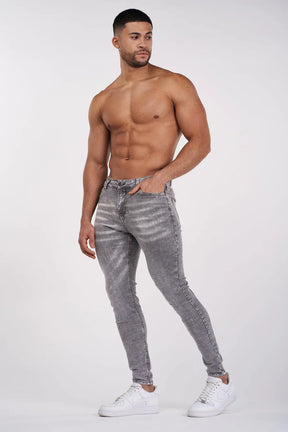 Calça Jeans Slim Fit Masculina Cinza Piori