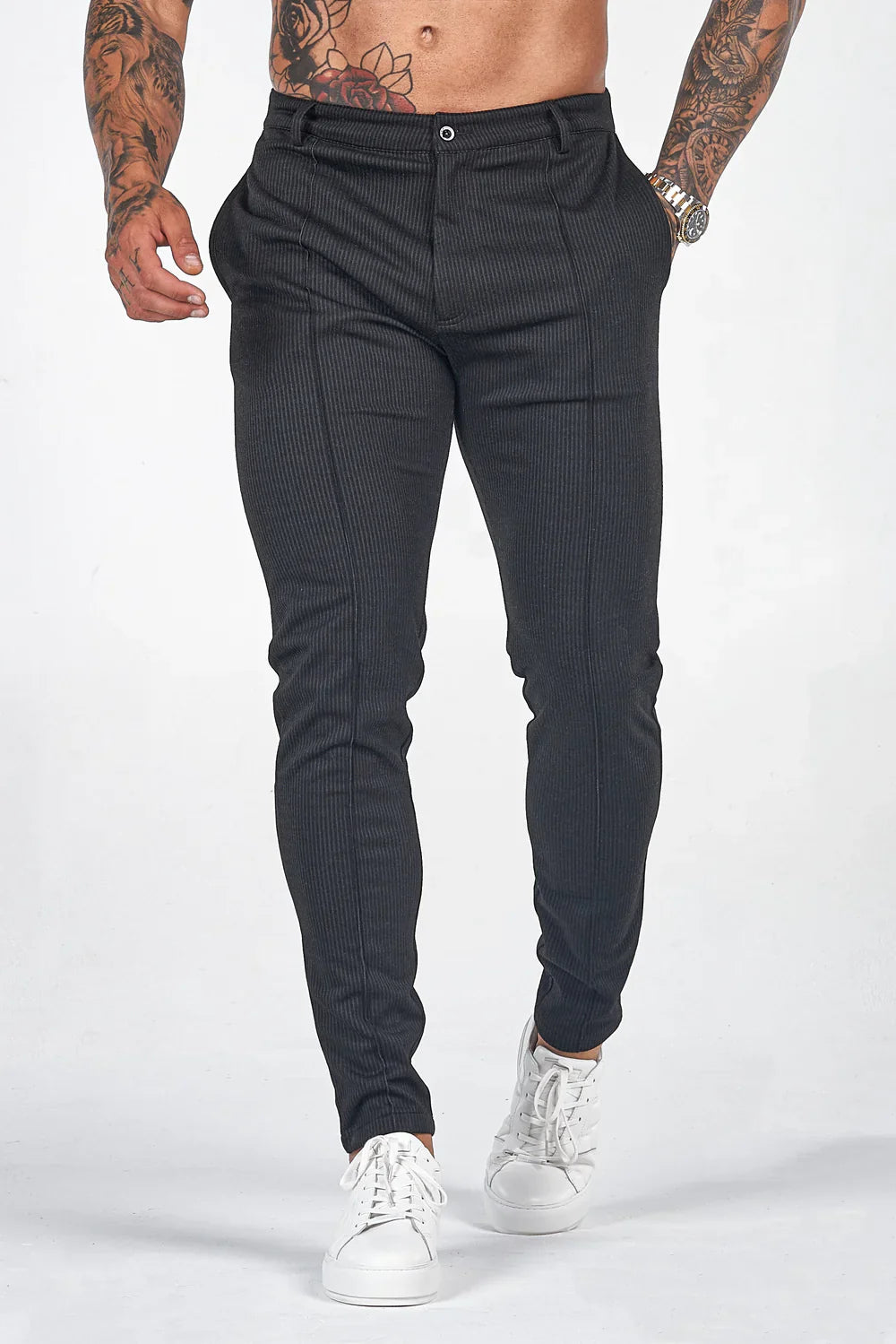 Calça Masculina de Veludo Cotelê Preta Piani