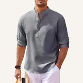 Camisa Masculina de Linho Listrada Old Money Ascot