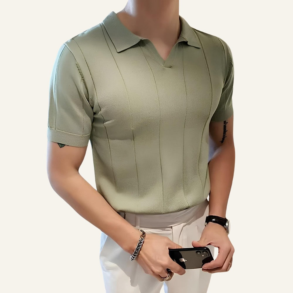 Camisa Polo Masculina Gola V Slim Fit Cavendish