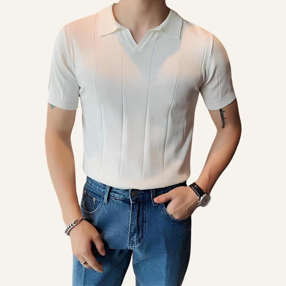 Camisa Polo Masculina Gola V Slim Fit Cavendish