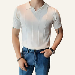 Camisa Polo Masculina Gola V Slim Fit Cavendish