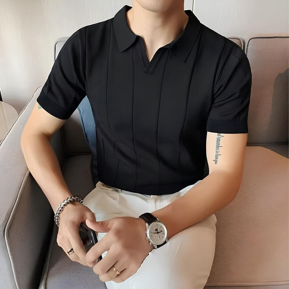 Camisa Polo Masculina Gola V Slim Fit Cavendish