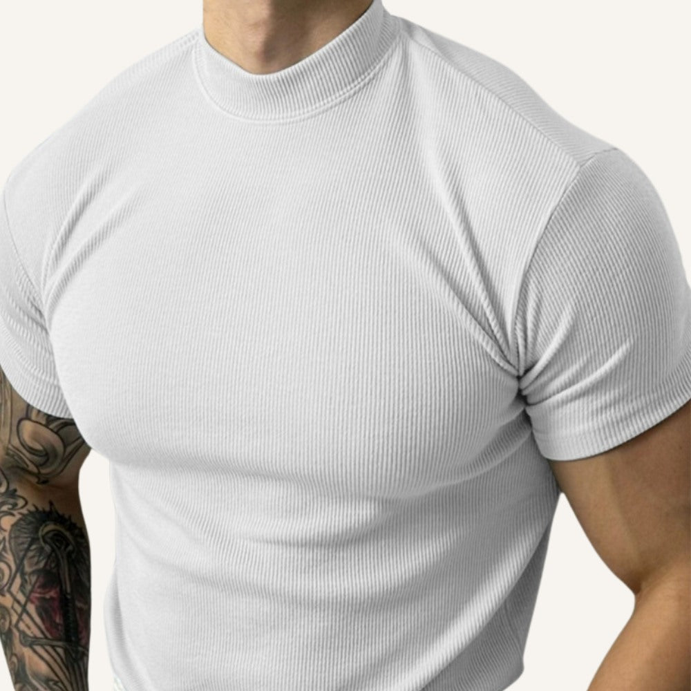 Camiseta Canelada Masculina Gola Alta Clarence
