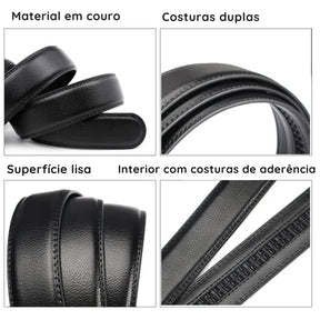 Cinto Social de Couro Preto Civano Brescian