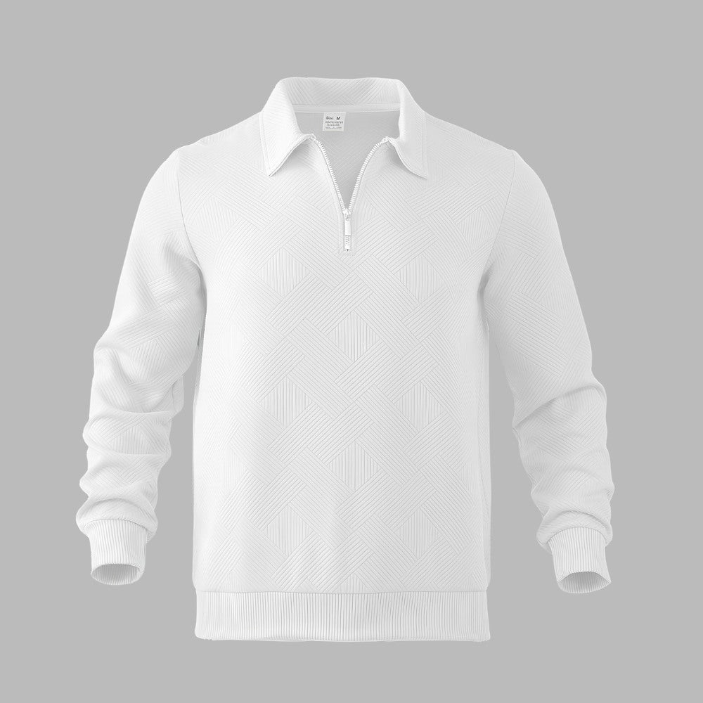 Suéter Pulôver Masculino Jacquard com Zíper